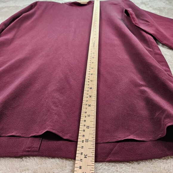 NWT Aritzia Babaton CAHUN Rich Maroon Silk Viscose Shirt w/ Shoulder Pads Size L - Picture 9 of 16